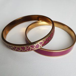 2PC Solid Brass Purple Bangle Bracelets